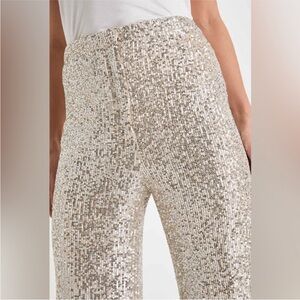 Lulu's Silver Sequin Wide Leg Pants